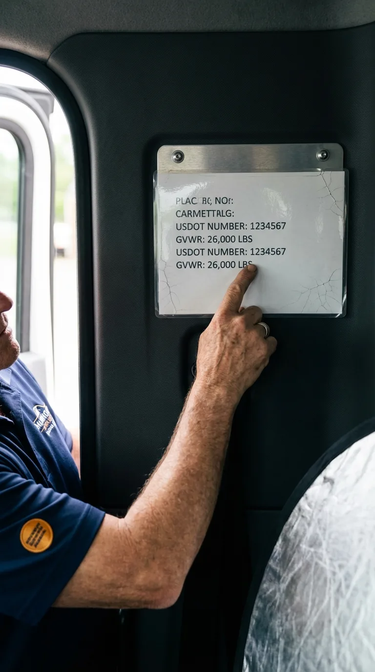 USDOT licensing placard verification in Wayland